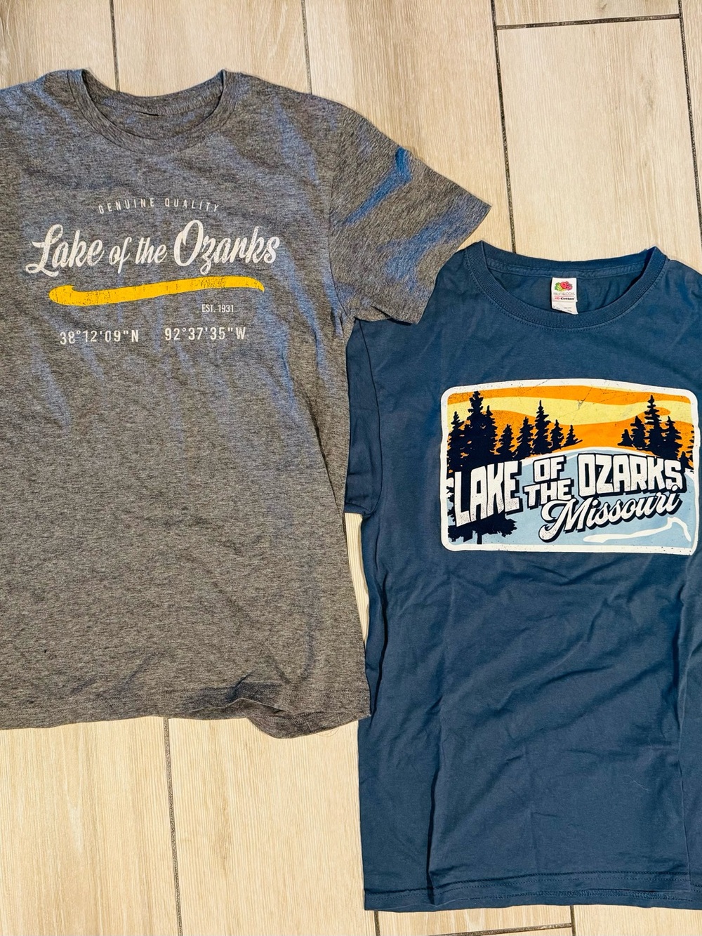 Lake of the Ozarks Tees (2) MS - Navy & Gray